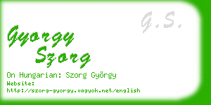 gyorgy szorg business card